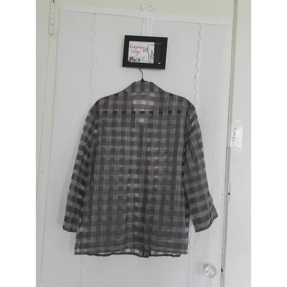 Emil Rutenberg Button Linen Blouse - Size XL - Picture 2 of 5